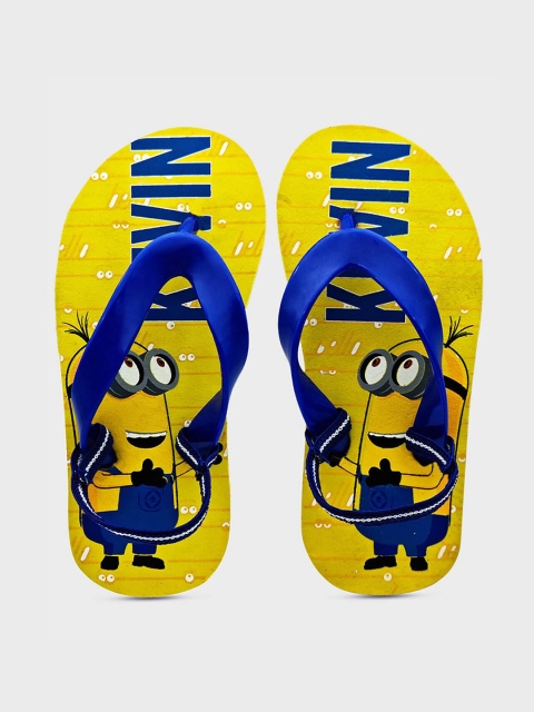 

Kids Ville Boys Yellow & Blue Printed Minions Featured Rubber Thong Flip-Flops