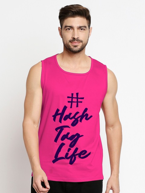 

Blacksmith Men Pink Cotton Printed Training or Gym T-shirt