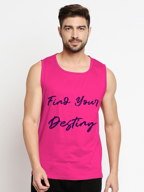 

Blacksmith Men Pink Typography Printed Pure Cotton Training or Gym T-shirt