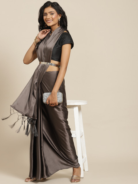 

Havida Sarees Women Black Ombre Satin Saree