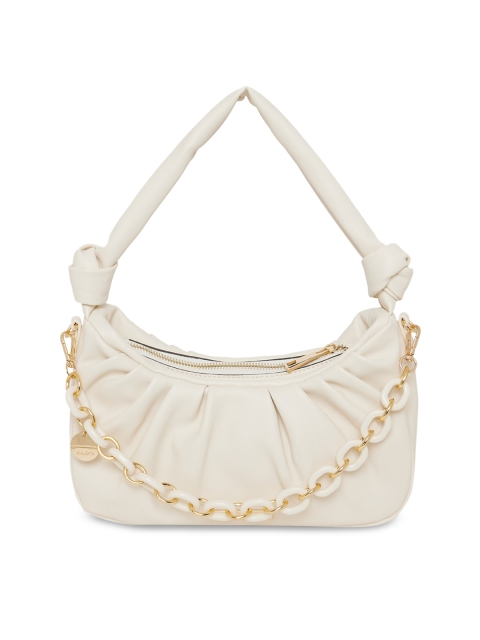 

ALDO Beige Half Moon Shoulder Bag with Quilted