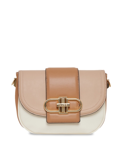 

ALDO Beige Colourblocked Structured Sling Bag