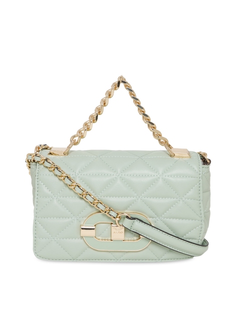 

ALDO Green Textured Structured Satchel with Quilted