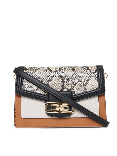 

ALDO Beige Animal Print Textured Structured Sling Bag