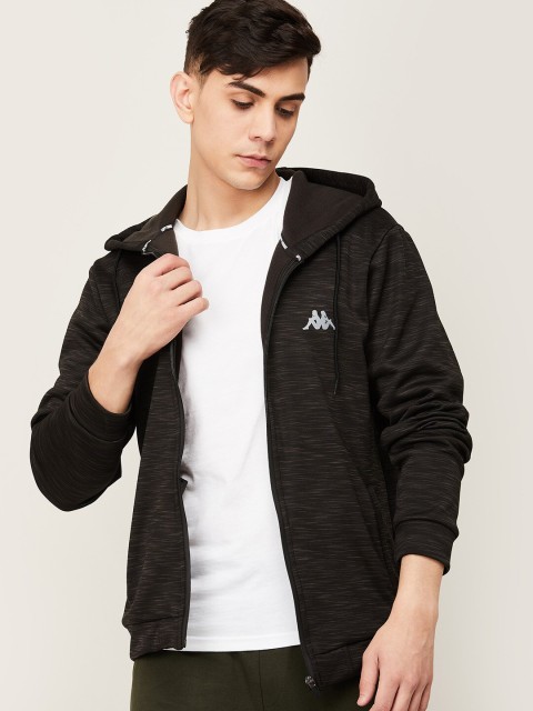 

Kappa Men Black Hooded Cotton Sweatshirt