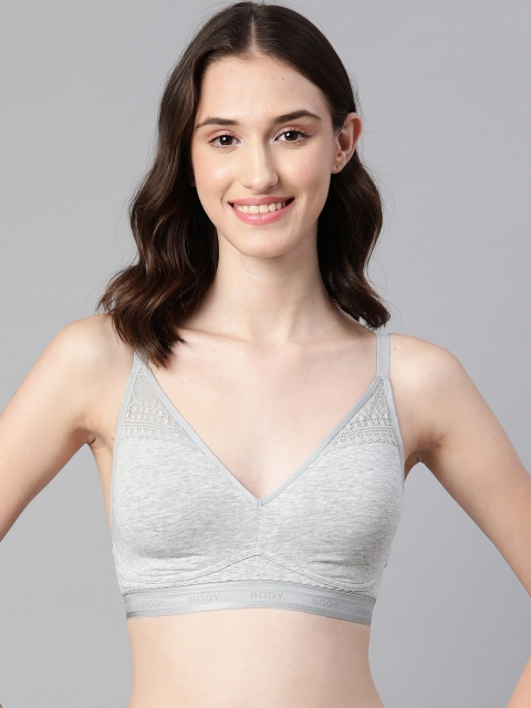 

Marks & Spencer Grey Melange Lace Detail Bralette Bra - Non-Padded
