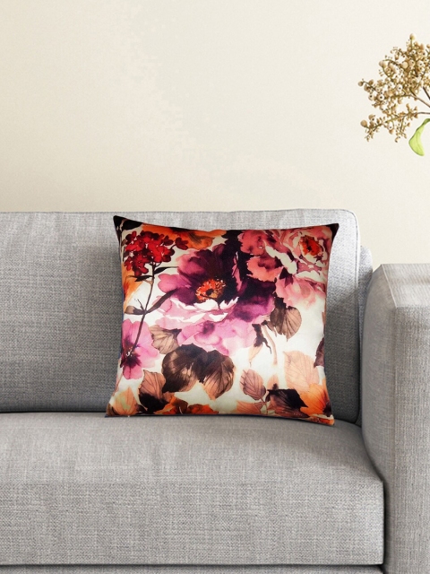 

Lushomes Multi Color Floral Printed Single Square Cushion Cover