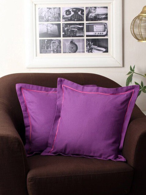 

Lushomes Purple Set of 2 Square Cushion Covers