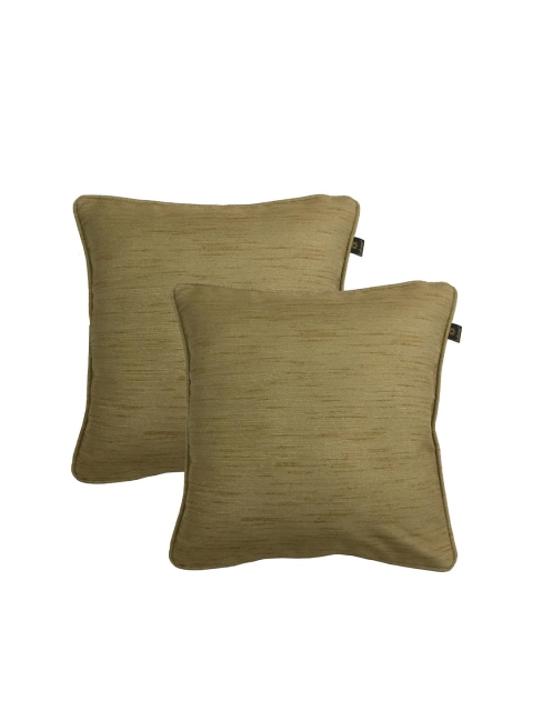 

Lushomes Brown Set of 2 Square Cushion Covers