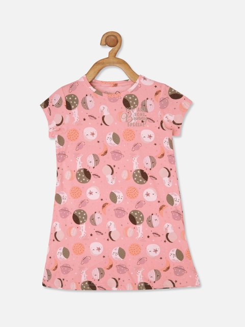 

Sweet Dreams Girls Pink Printed Nightdress