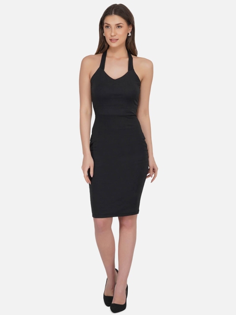 

IMPERATIVE Black Halter Neck Bodycon Dress