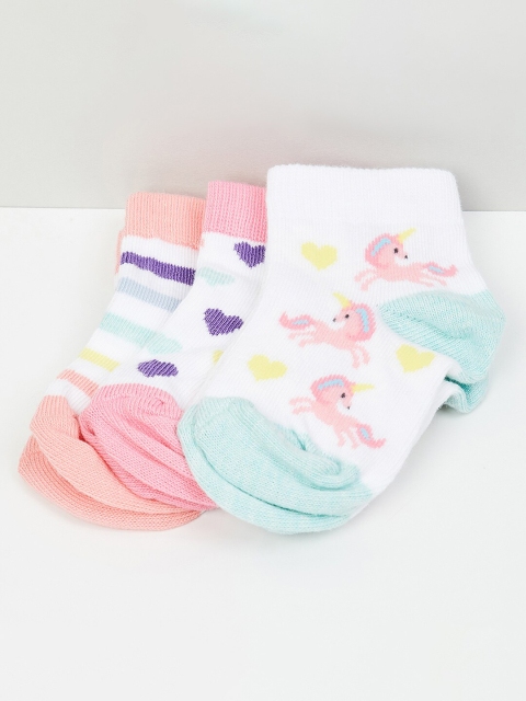 

max Infant Girls Pack of 3 Assorted Socks