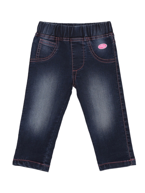 

612 league Girls Blue Classic Low Distress Heavy Fade Jeans