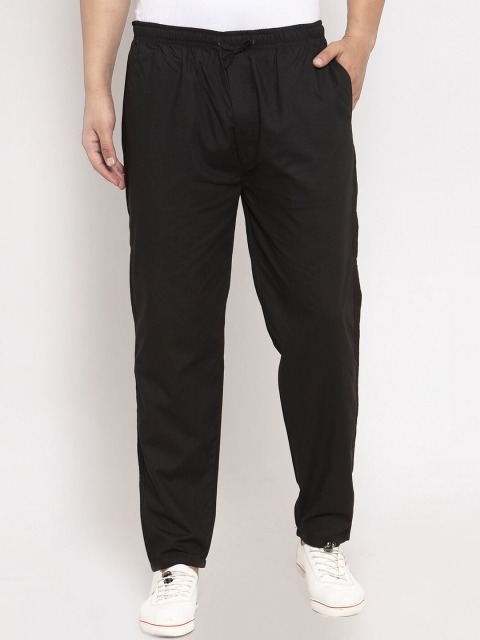 

JAINISH Men Black Solid Pure Cotton Track Pants