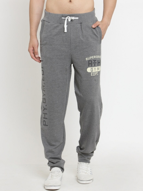 

JAINISH Men Grey Solid Pure Cotton Relaxed-Fit Joggers