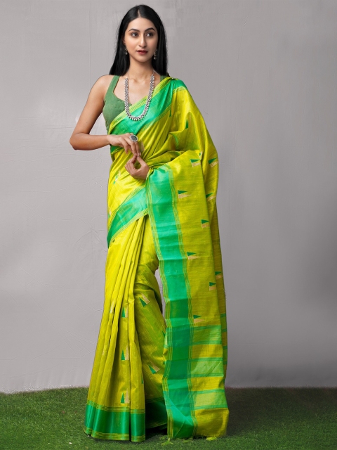 

Unnati Silks Green Silk Cotton Mysore Silk Saree