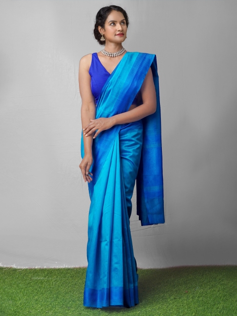 

Unnati Silks Blue Silk Cotton Mysore Silk Saree