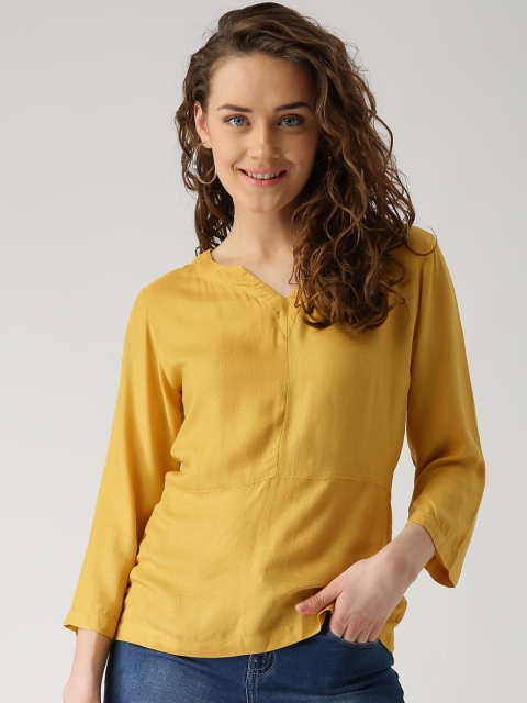 

Marie Claire Women Mustard Yellow Top