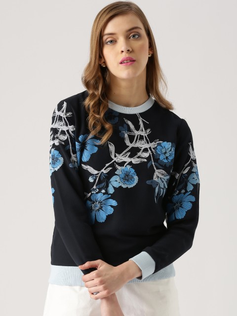 

Marie Claire Women Navy Blue Printed Top