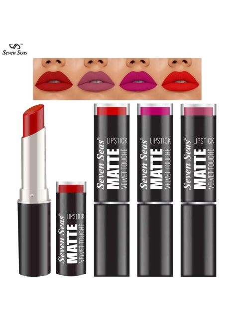 

Seven Seas Pack Of 4 Matte With You Lipstick, Red