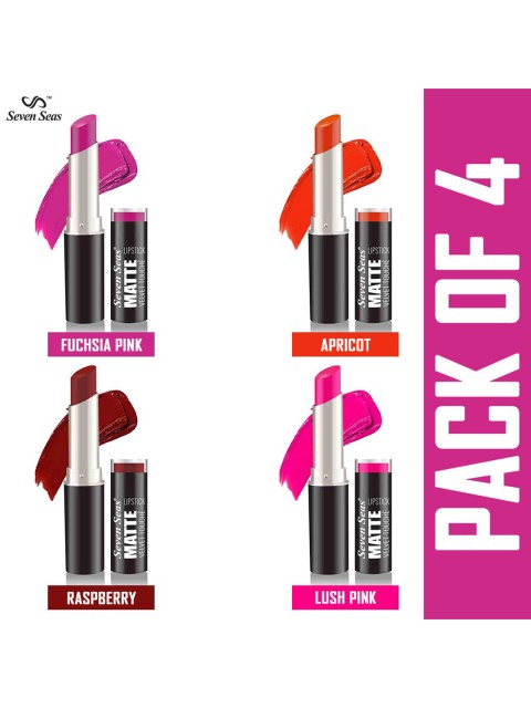 

Seven Seas Pack of 4 Matte With You Lipsticks, Multi