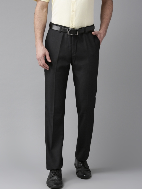 

Blackberrys Men Black Regular Fit Solid Formal Trousers