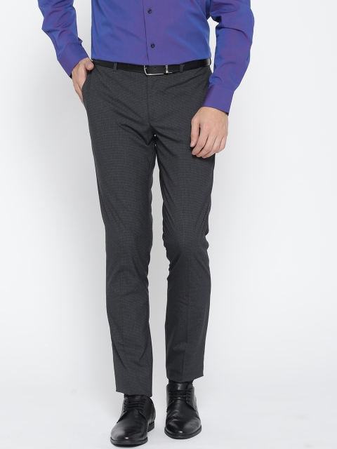 

Blackberrys Men Charcoal Grey Formal Trousers