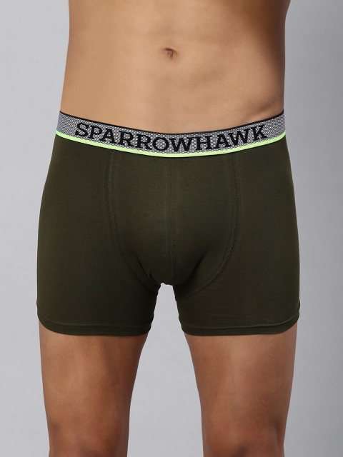 

SPARROWHAWK Men Olive-Green Solid Cotton Trunk 1221MTKSOOL1LT01