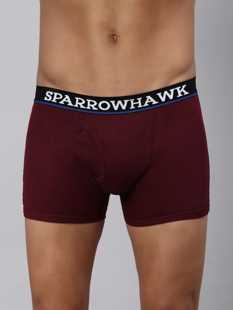 

SPARROWHAWK Men Maroon Solid Stretchable Cotton Trunk 1221MTKSOMA1RI02