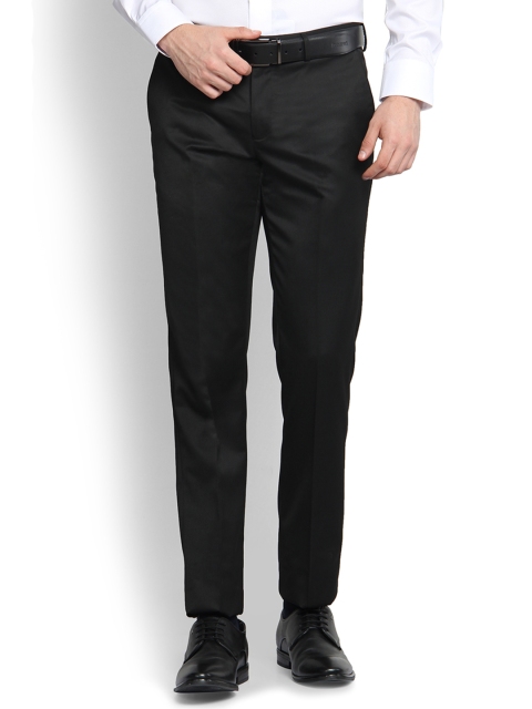 

Blackberrys Men Black Slim Fit Solid Formal Trousers