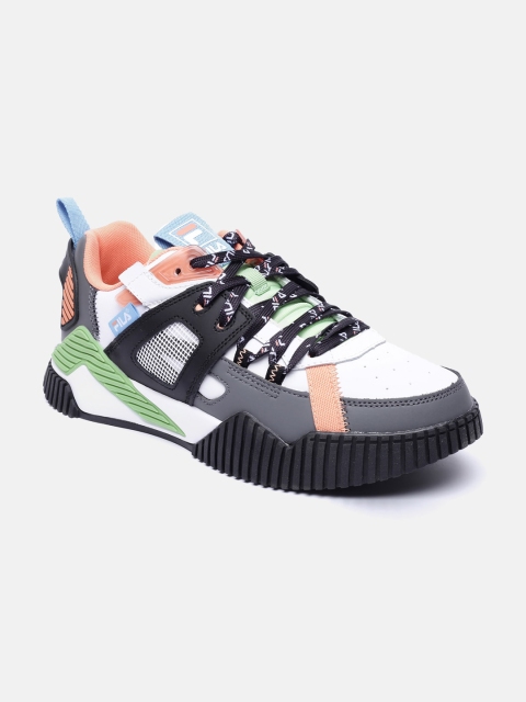 

FILA Men White Colourblocked PU Sneakers