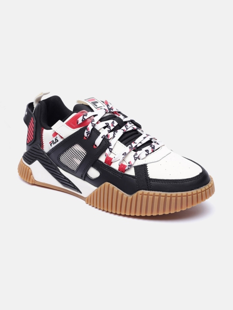 

FILA Men White Colourblocked CAGE MIXED MEDIA Shoe 6 Mid Top Sneakers