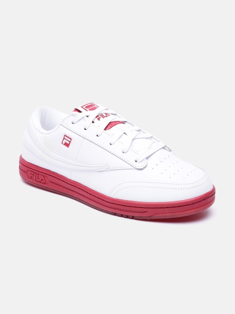 

FILA Men White & Red Colourblocked PU Sneakers