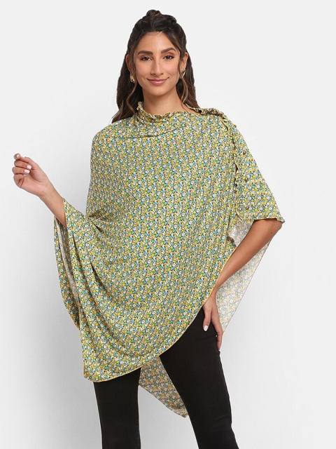 

Tiara Women Yellow & Blue Printed Maternity Button Shrug