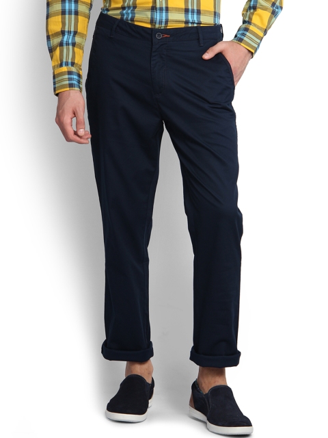 

Blackberrys Men Blue Regular Fit Self Design Chinos