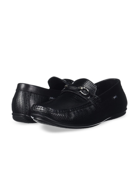 

Lee Cooper Men Black Textured Leather Driving Shoes