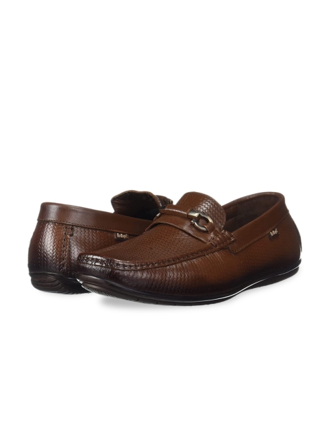 

Lee Cooper Men Brown Textured Leather Loafers