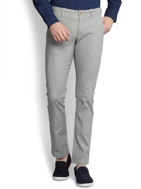 

Blackberrys Men Grey Slim Fit Self-Design Chinos