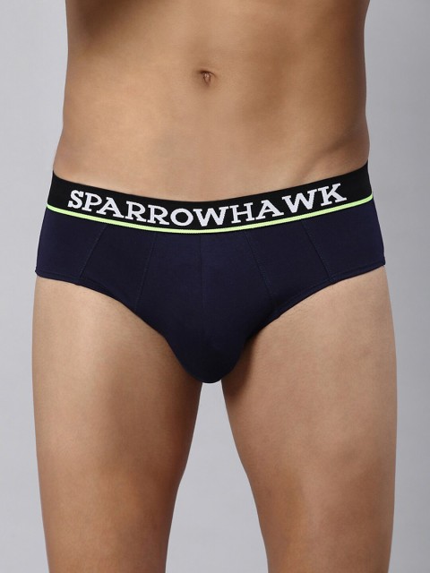

SPARROWHAWK Men Navy Blue Stretchable Cotton Basic Briefs