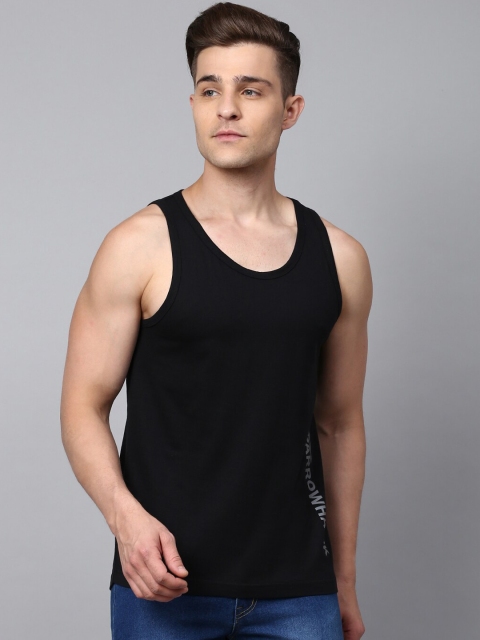 

SPARROWHAWK Men Black Men Solid Sustainable Innerwear Vest