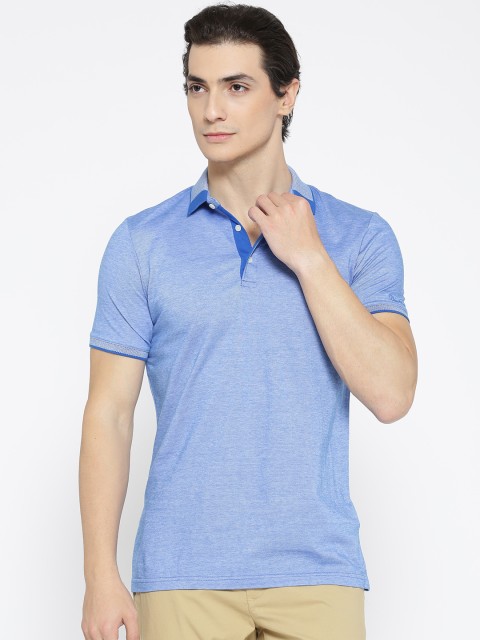 

Blackberrys Men Blue Solid Polo Collar T-shirt