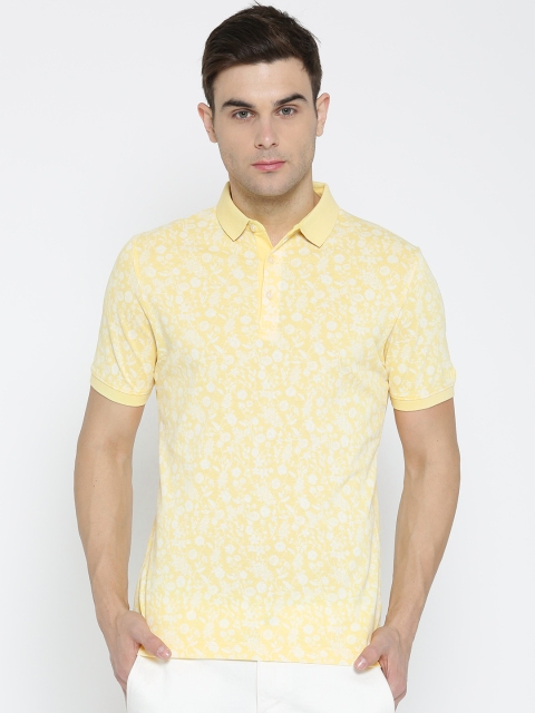 

Blackberrys Men Yellow Printed Polo Collar T-shirt