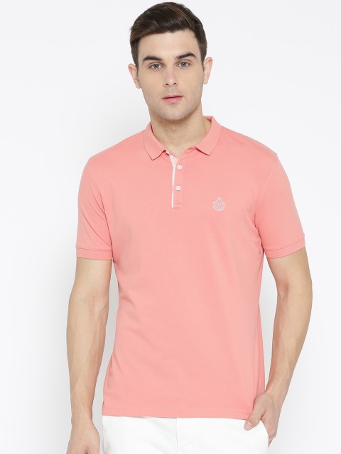 

Blackberrys Men Pink Solid Polo Collar T-shirt