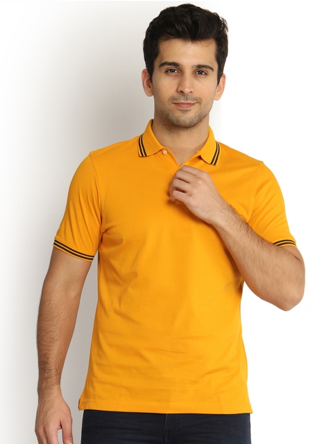 

Blackberrys Men Orange Solid Slim Fit Polo T-shirt