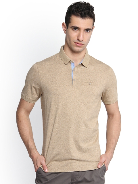 

Blackberrys Men Beige Solid Slim Fit Polo T-shirt