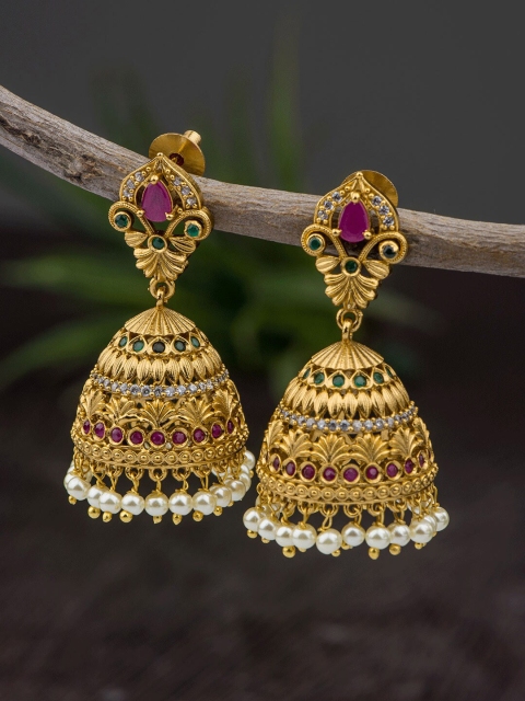 

AK Fashion Jewellery Pink Contemporary Jhumkas Earrings