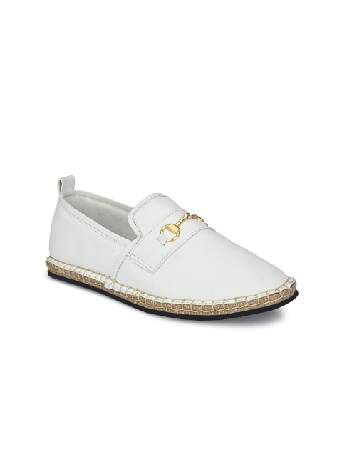 

KLEAT Men White Solid Formal Slip-On Shoes