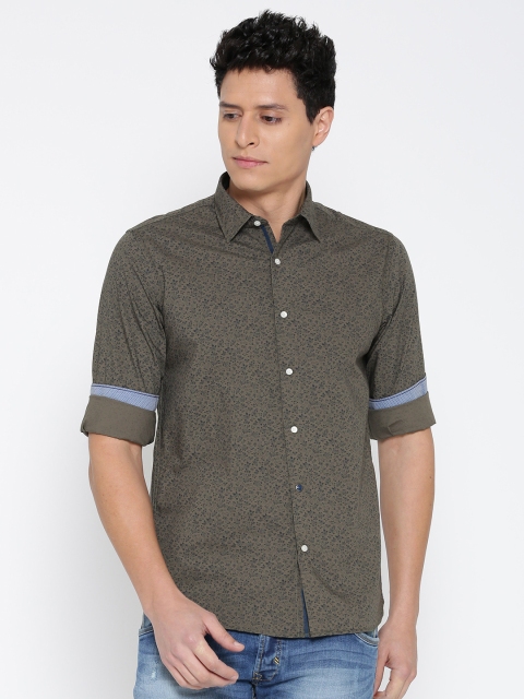 

Blackberrys Men Brown Printed Slim Fit Casual Shirt