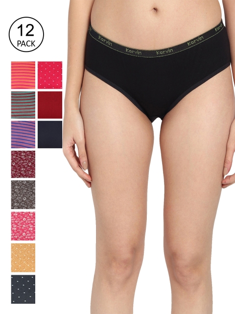 

Fleurt Women Pack Of 12Assorted Hipster Brief Fleurt-PT12-26L/XL, Assorted