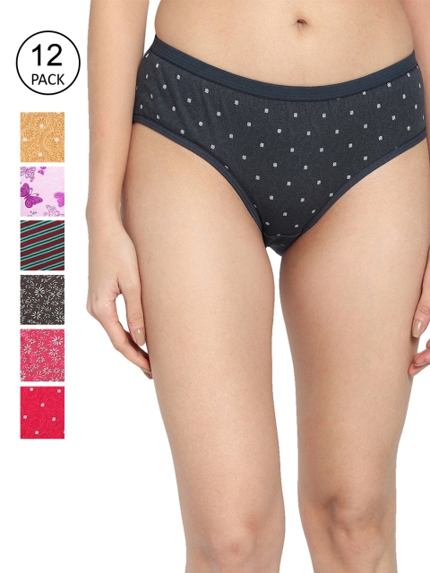 

Fleurt Women Pack Of 12 Assorted Cotton Briefs